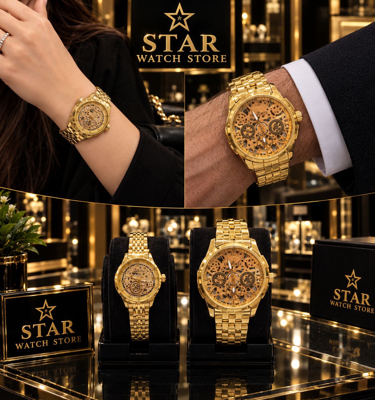  **ساعت برند امپاور | کالکشن اتومات** ⌚️**چرا این ساعت انتخاب اول شماست؟**🔹 طراحی اتوماتیک با پشت شیشه‌ای (نمای بی‌نظیر از موتور)🔹 کیفیت ساخت بسیار بالا و قفل مخفی🔹 بدنه مقاوم در برابر پاشش آب🔹 استایل کلاسیک و لوکس برای تمام مناسبت‌ها💎 **تجربه‌ی شکوه و دقت در دستان شما!**