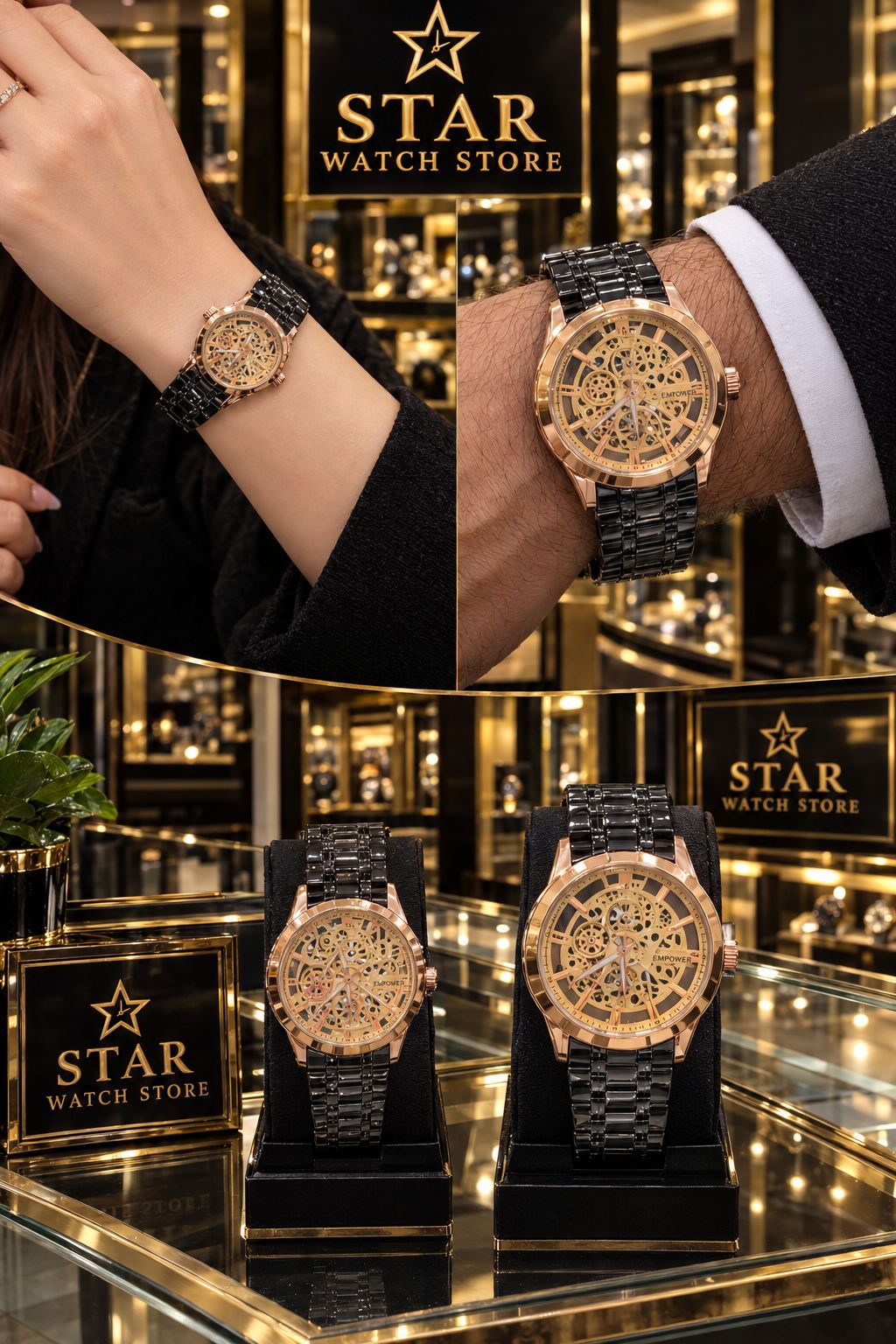  **ساعت برند امپاور | کالکشن اتومات** ⌚️**چرا این ساعت انتخاب اول شماست؟**🔹 طراحی اتوماتیک با پشت شیشه‌ای (نمای بی‌نظیر از موتور)🔹 کیفیت ساخت بسیار بالا و قفل مخفی🔹 بدنه مقاوم در برابر پاشش آب🔹 استایل کلاسیک و لوکس برای تمام مناسبت‌ها💎 **تجربه‌ی شکوه و دقت در دستان شما!**